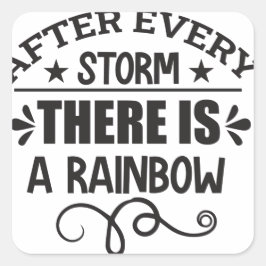 Pegatina Cuadrada hay una cita arcoiris
