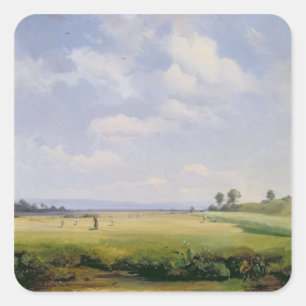 Pegatina Cuadrada Haymaking, 1838 (aceite en lona)