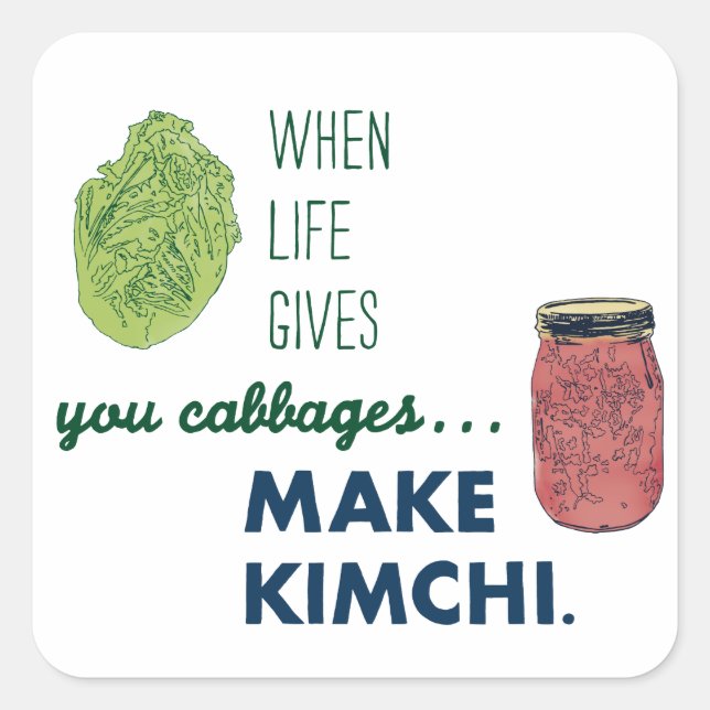 Pegatina Cuadrada ¡Haz Kimchi! (Anverso)