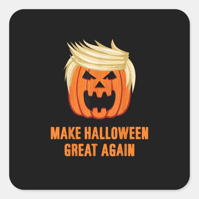 Pegatina Cuadrada Haz que Halloween sea grande otra vez Funny Trumpk (Anverso)