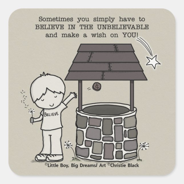 Pegatina Cuadrada ¡Haz un deseo contigo! (Anverso)