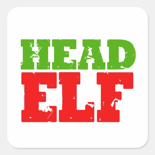 PEGATINA CUADRADA HEAD ELF (Anverso)