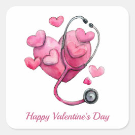 Pegatina Cuadrada Healing Hearts Valentine Design
