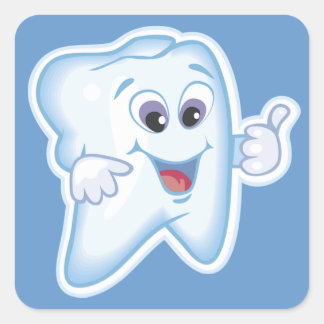 Pegatina Cuadrada Healthy Happy Tooth