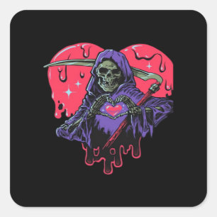 Pegatina Cuadrada Heart Hands Reaper Classic