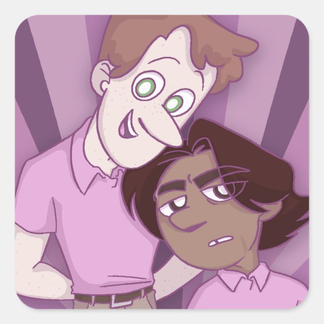 Pegatina Cuadrada HEART HOLLOW Zeke & Lewis (Paquete de Pegatinas) (Anverso)