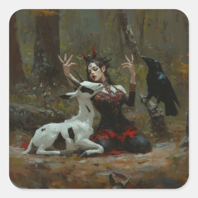 Pegatina Cuadrada Heathen (Anverso)