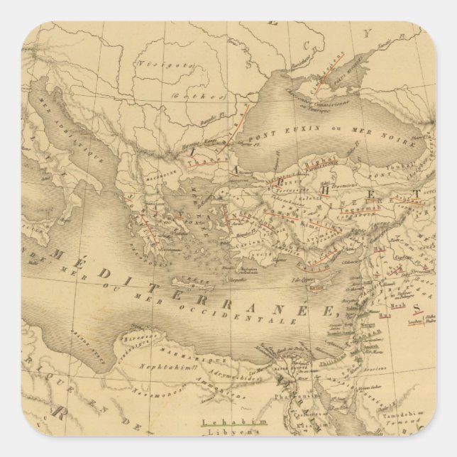 Pegatina Cuadrada Hebrea (Anverso)