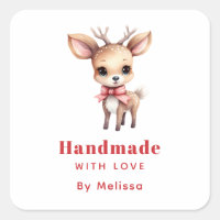 Hecha a mano con amor Cute Baby Deer Personalizado