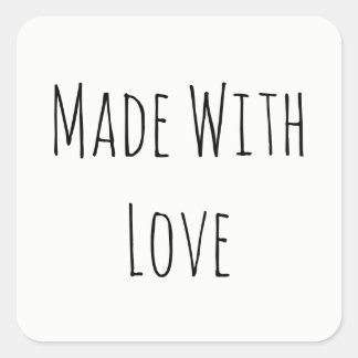 Pegatina Cuadrada Hecho con Amor