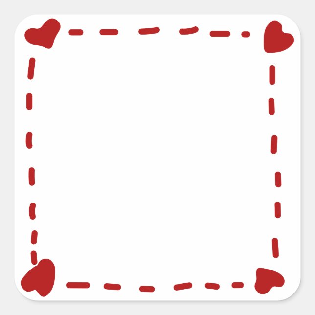 Pegatina Cuadrada Hecho con Amor (Anverso)