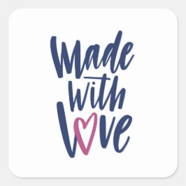 Pegatina Cuadrada Hecho con Amor