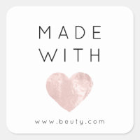 Hecho con Amor Corazón Rosa Rosa Nombre Web Simple