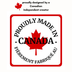 Pegatina Cuadrada Hecho con orgullo en Canadá/Fabriqué au Canada Eng