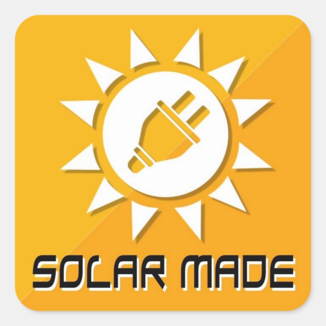 Pegatina Cuadrada Hecho con Pegatinas solares (Anverso)