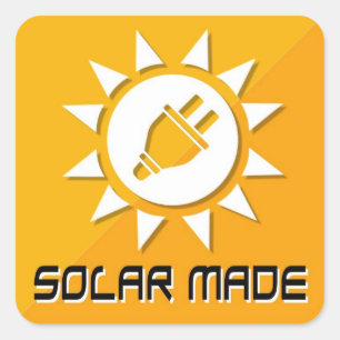 Pegatina Cuadrada Hecho con Pegatinas solares