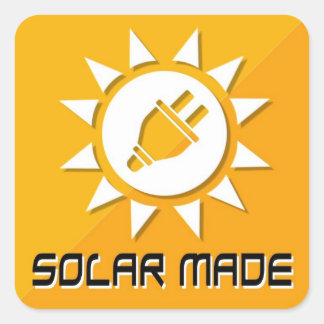 Pegatina Cuadrada Hecho con Pegatinas solares
