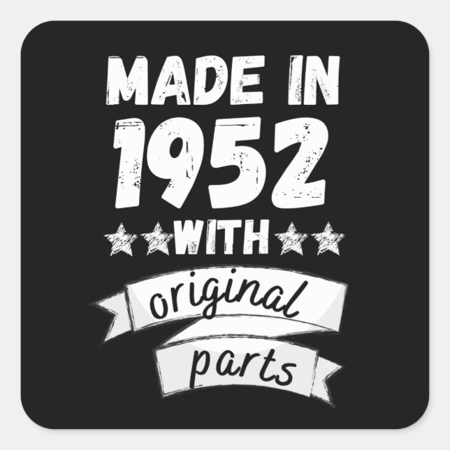 Pegatina Cuadrada hecho en 1952 con partes originales, (Anverso)