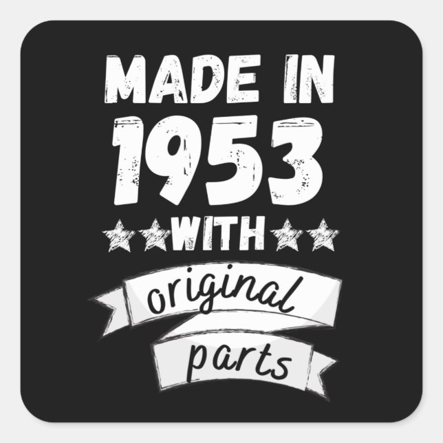 Pegatina Cuadrada hecho en 1953 con partes originales, (Anverso)