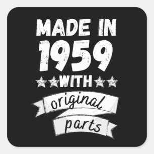 Pegatina Cuadrada hecho en 1959 con piezas originales,