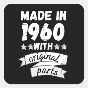 Pegatina Cuadrada hecho en 1960 con piezas originales,