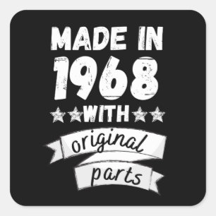 Pegatina Cuadrada hecho en 1968 con piezas originales,