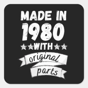 Pegatina Cuadrada hecho en 1980 con piezas originales,