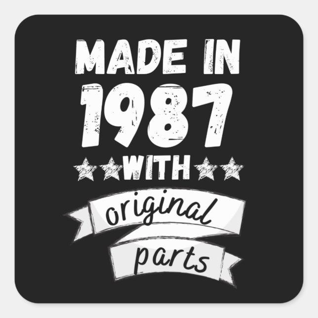 Pegatina Cuadrada hecho en 1987 con piezas originales, (Anverso)