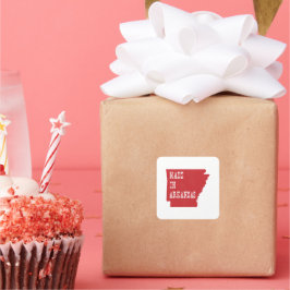 Pegatina Cuadrada Hecho en Arkansas