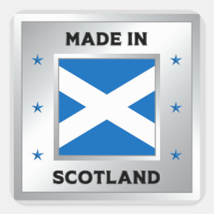 Pegatina Cuadrada Hecho en Escocia