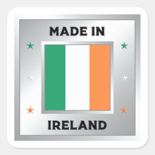 Pegatina Cuadrada Hecho En Irlanda