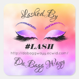 Pegatina Cuadrada Hecho Por Purpurina Lazas Belleza Rosa Makeup Ombr