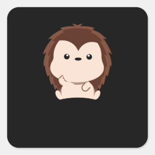 Pegatina Cuadrada Hedgehog Gift Personalizado Middle Finger Funny An
