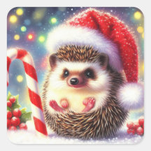 Hedgehog Holiday Hedgie Gift Pegatinas