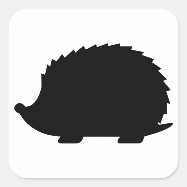 Pegatina Cuadrada Hedgehog Silhouette (Anverso)