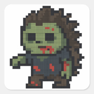 Pegatina Cuadrada hedgehog zombie sheet