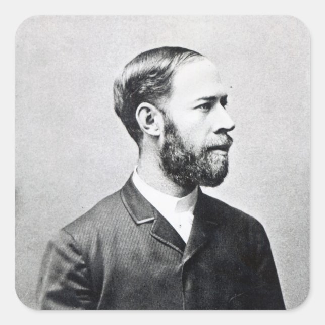 Pegatina Cuadrada Heinrich Rudolph Hertz (Anverso)