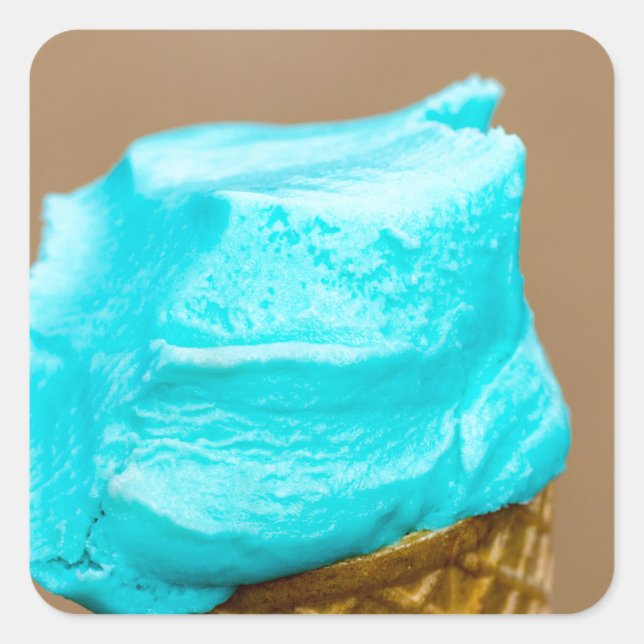 Pegatina Cuadrada Helado con macro de gofre (Anverso)
