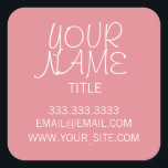 Pegatina Cuadrada Helado de fresa simple<br><div class="desc">Guay,  diseño elegante y minimalista.Fresa claro.</div>