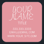 Pegatina Cuadrada Helado de fresa simple<br><div class="desc">Guay,  diseño elegante y minimalista.Fresa claro.</div>