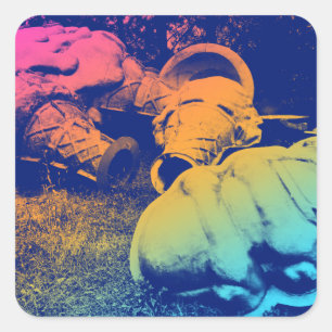 Pegatina Cuadrada helados de verano de fibra de vidrio