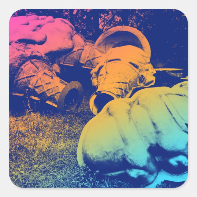 Pegatina Cuadrada helados de verano de fibra de vidrio (Anverso)