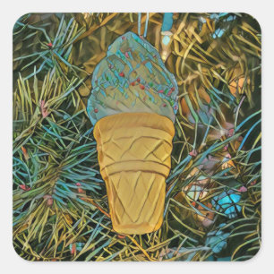 Pegatina Cuadrada Helados rociados