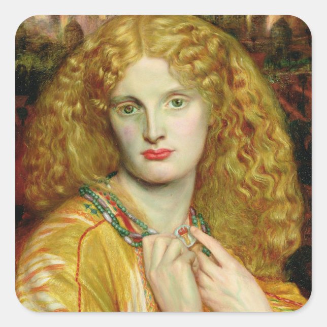 Pegatina Cuadrada Helen de Troy, 1863 (Anverso)