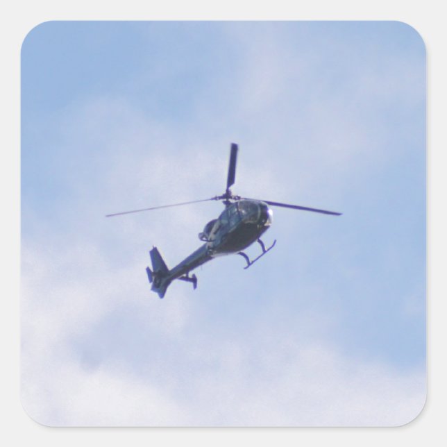 Pegatina Cuadrada Helicóptero Gazelle (Anverso)