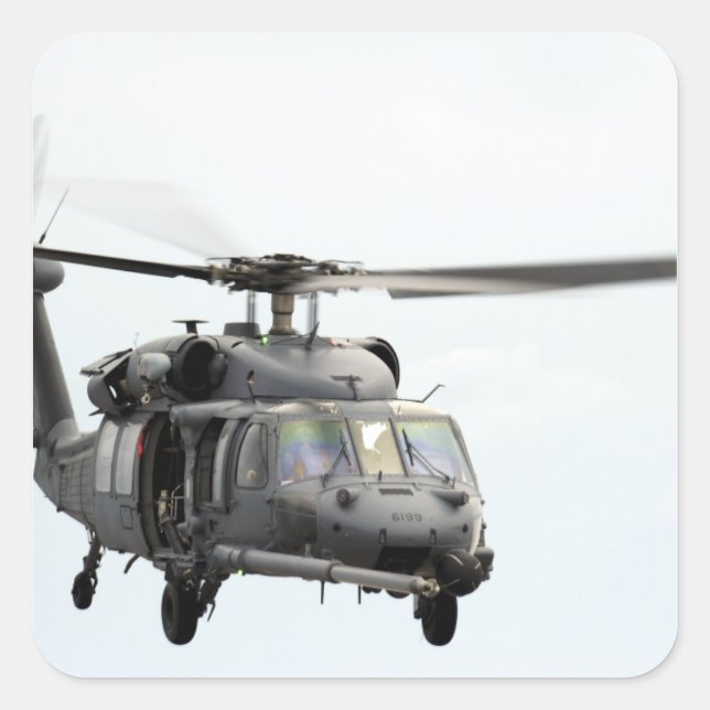 Pegatina Cuadrada Helicóptero HH-60 Pave Hawk (Anverso)
