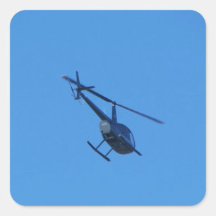 Pegatina Cuadrada Helicóptero R44