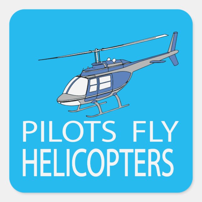 Pegatina Cuadrada Helicópteros pilotos (Anverso)