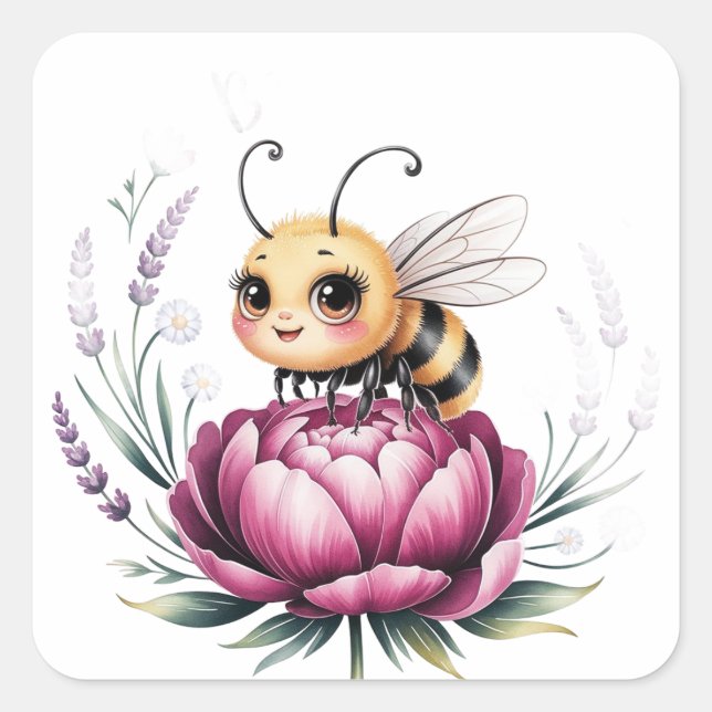 Pegatina Cuadrada Hello summer  (Anverso)