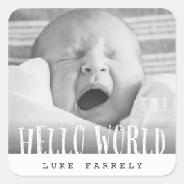 PEGATINA CUADRADA HELLO WORLD